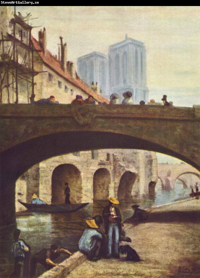 Honore Daumier Der Kunstler vor Notre Dame